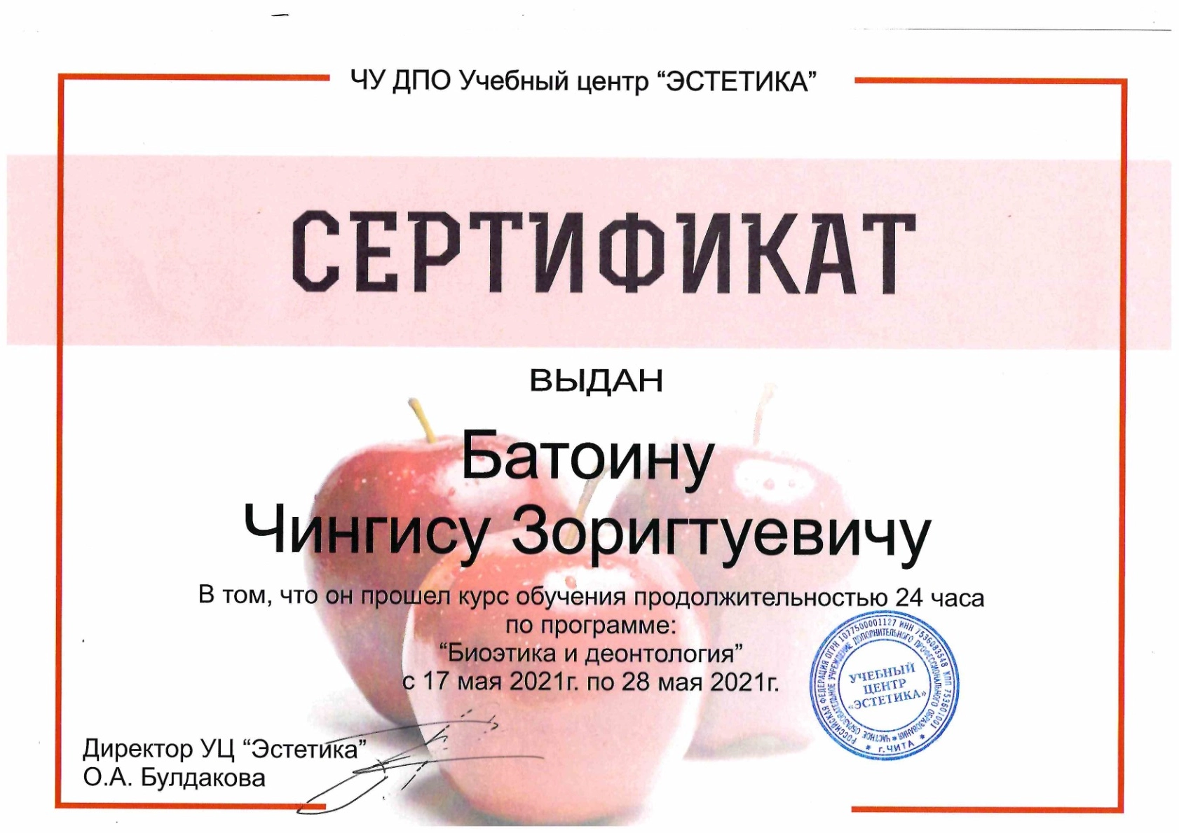 Сертификат 2