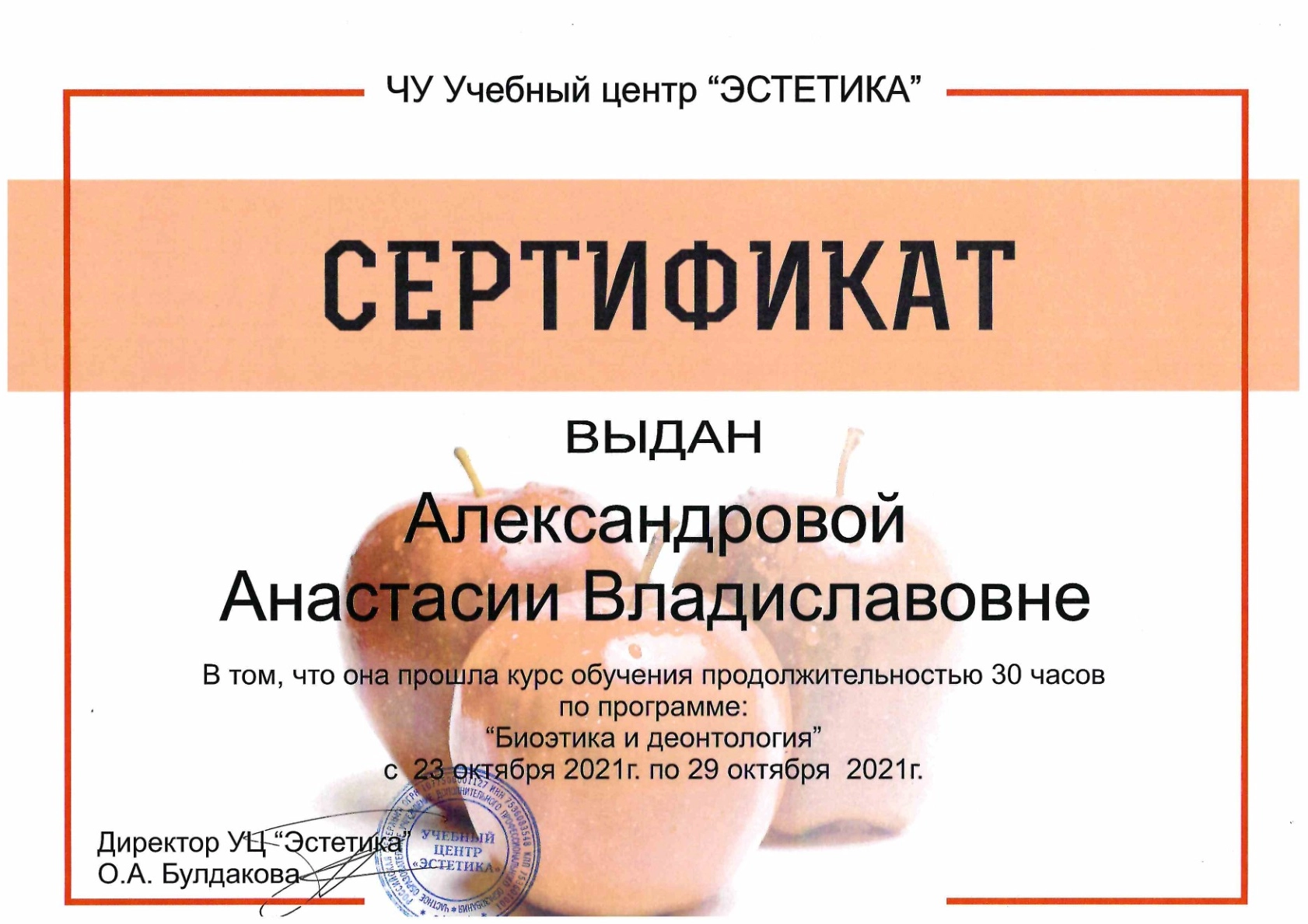 Сертификат 2